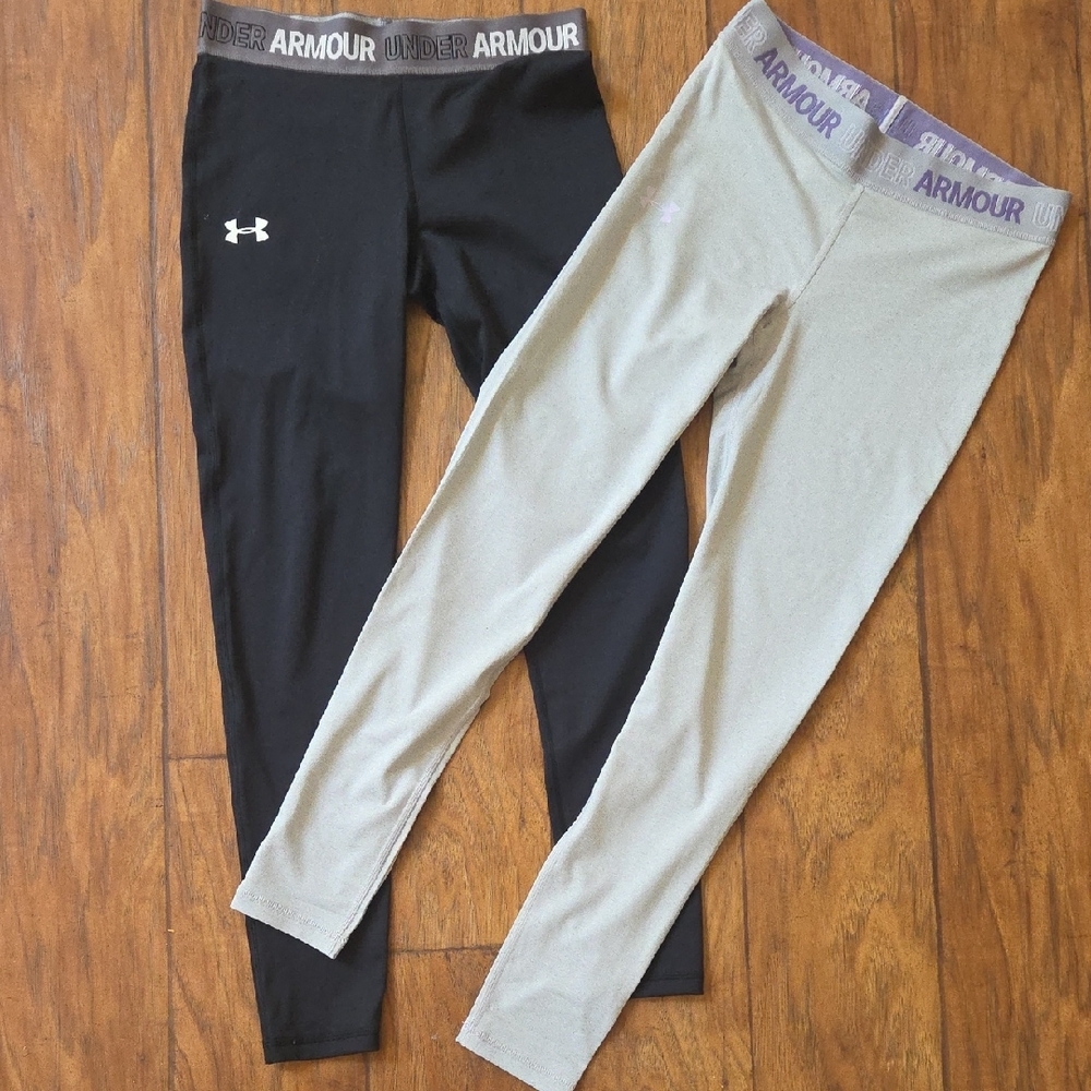 Under Armour Black and Gray Performance Leggings Size Small Good Condition